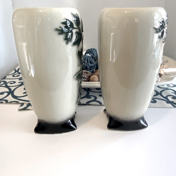 Vintage 1950’s Pair Royal Copley English Ivy Mid-Century Modern Pottery Vases - Picture 6 of 10